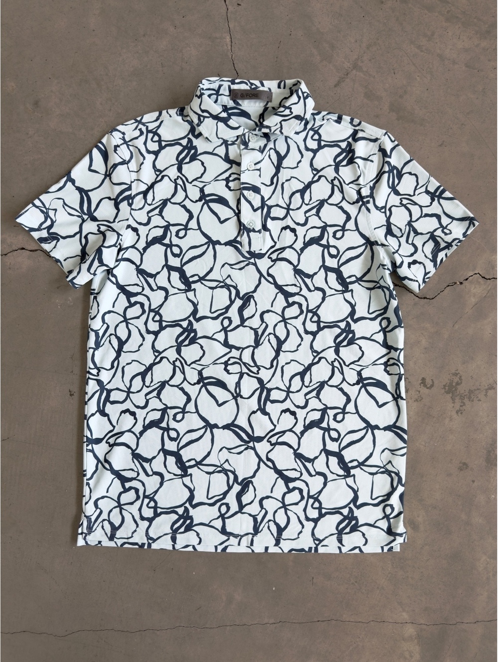 G/FORE / Floral Performance Golf Polo / White Navy Men’s S
